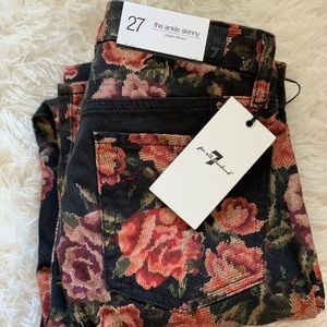 7 for all Mankind Floral Skinny Ankle pants